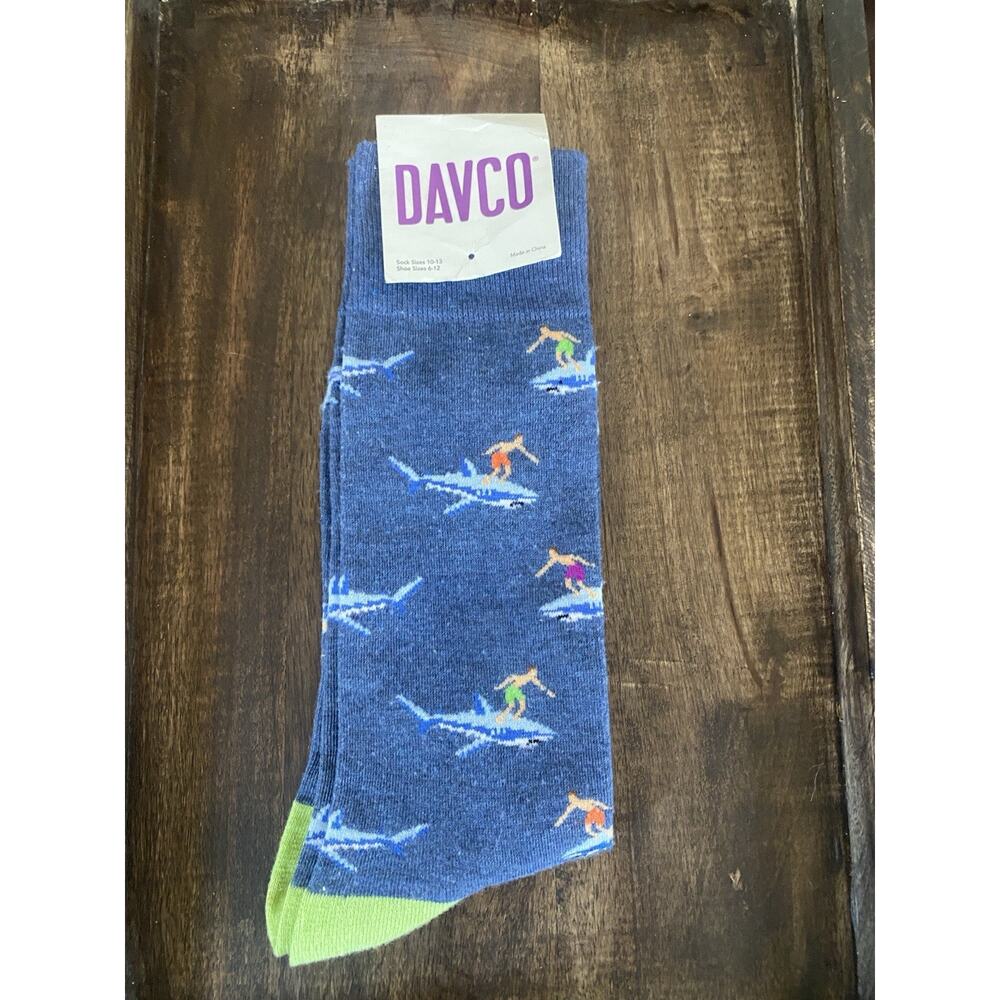 Socks- Surfer Riding A Shark Men’s Size 6-12